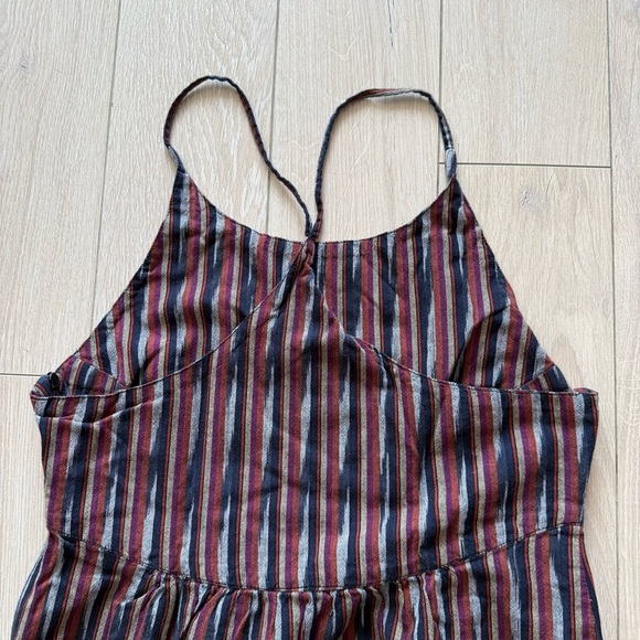 Roxy Multicolor Striped High Low Midi Dress Cotton Women’s Size Medium - Picture 11 of 13
